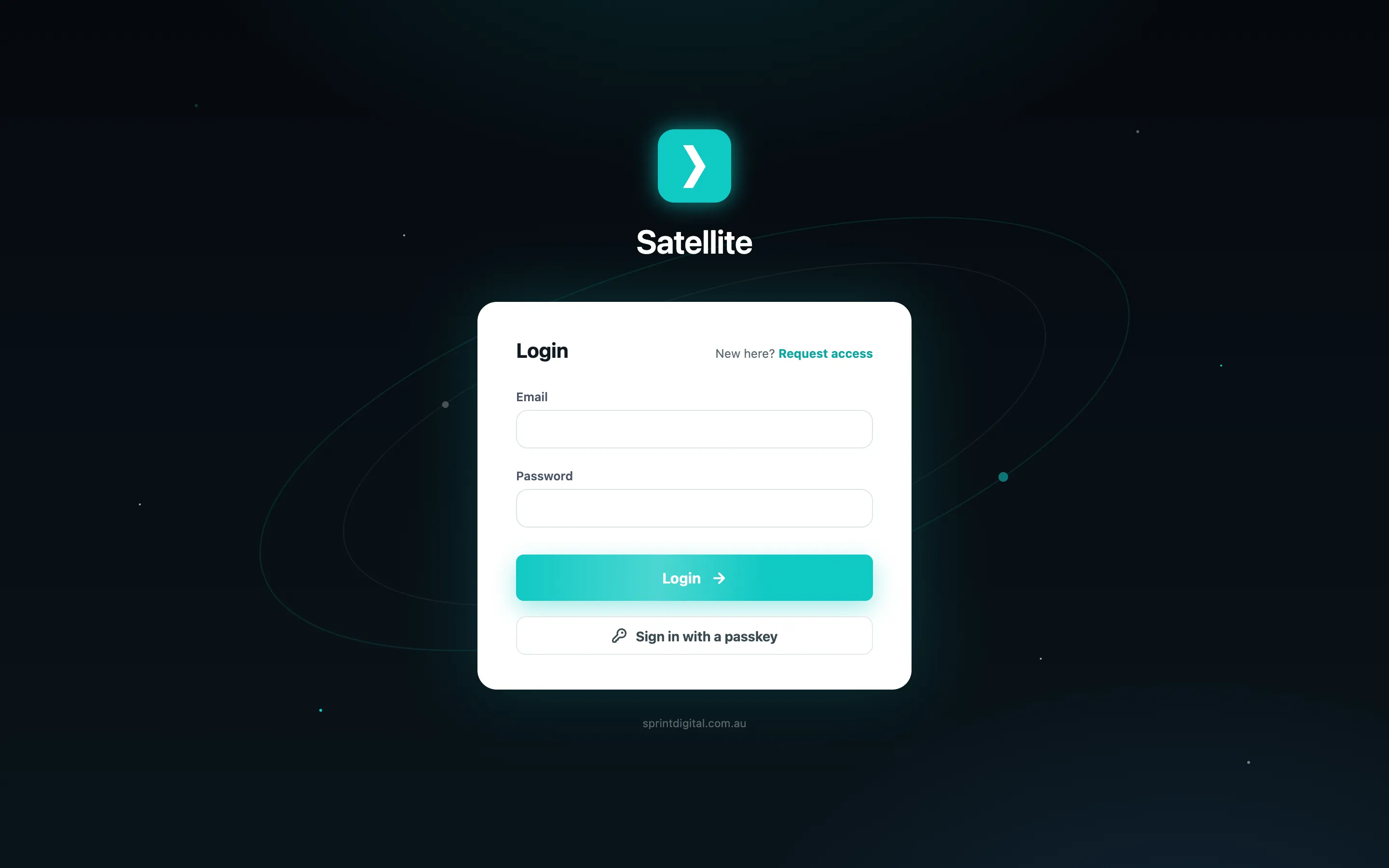 The Sprint Satellite login screen