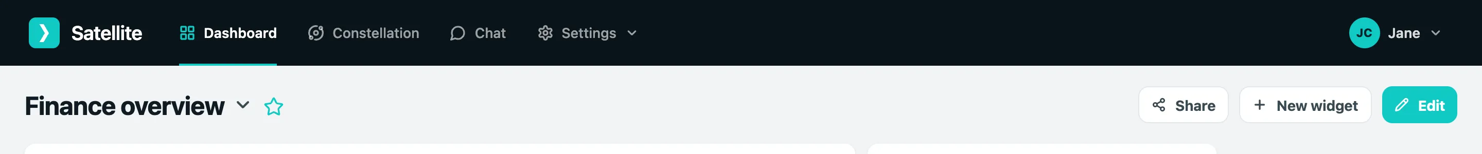 The top navigation bar with Dashboard, Constellation, Chat and Settings