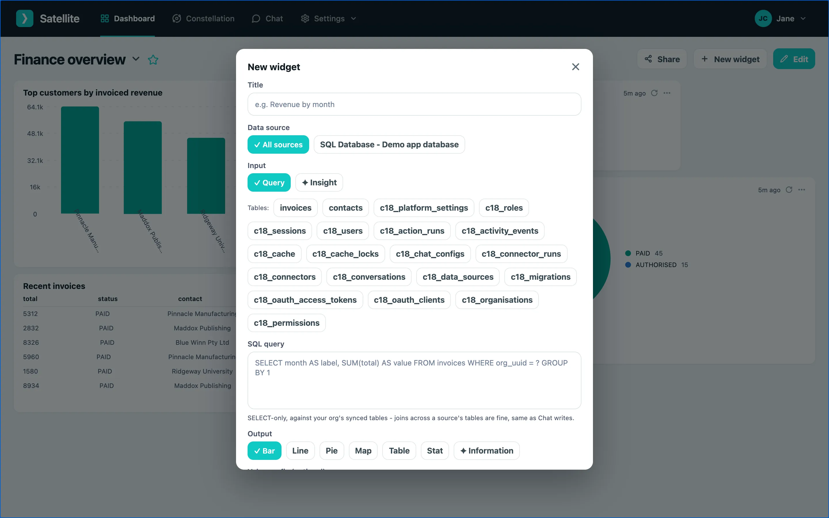 The New widget builder